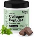Perfect Keto Collagen Protein Powder with MCT Oil - Grassfed, GF, Multi Supplement, Best for Ketogenic Diets, Use as Keto Creamer, in Coffee and Shakes for Women & Men (Mint Chocolate)