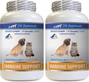 Support immunitaire pour chien - Support immunitaire en PET - pour chiens et chats seulement - naturel - VETS Choice - Supplément curcuma pour chien - 120 traites (2 bouteilles)