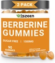 2 Pack Gommies berbères, Supplément berbères sans sucre 1500mg avec cannelle Ceylan, Gommy berbères pour adultes