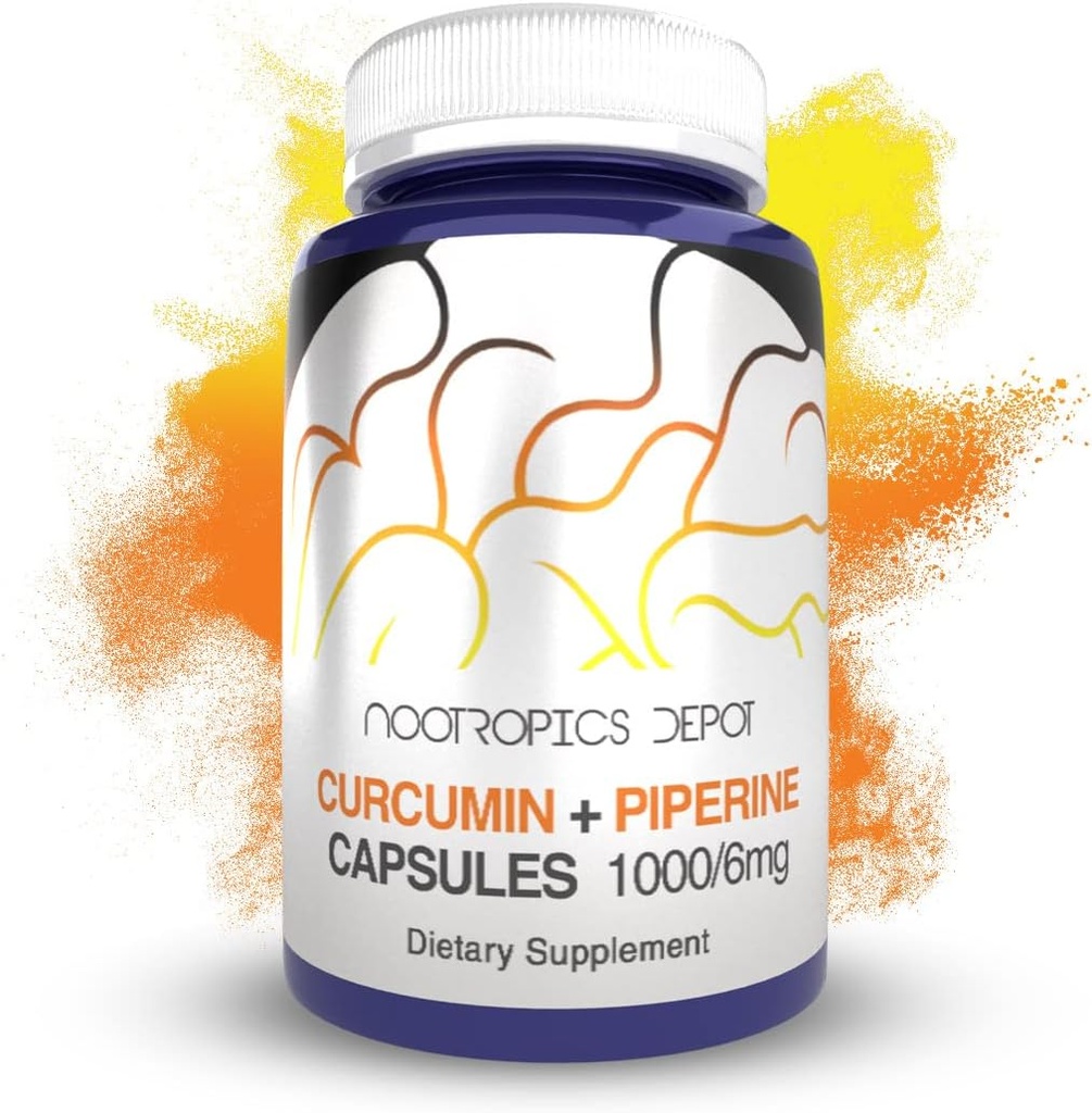 Nootropics Depot Curcumine + Capsules de Piperine