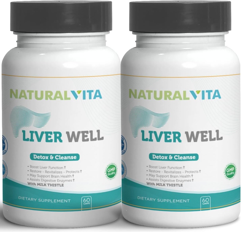 Liver Well (2) Cleanse, Metabolic Support Dtox - Liver Supplement for Liverwell Health with Milk Thistle Extract