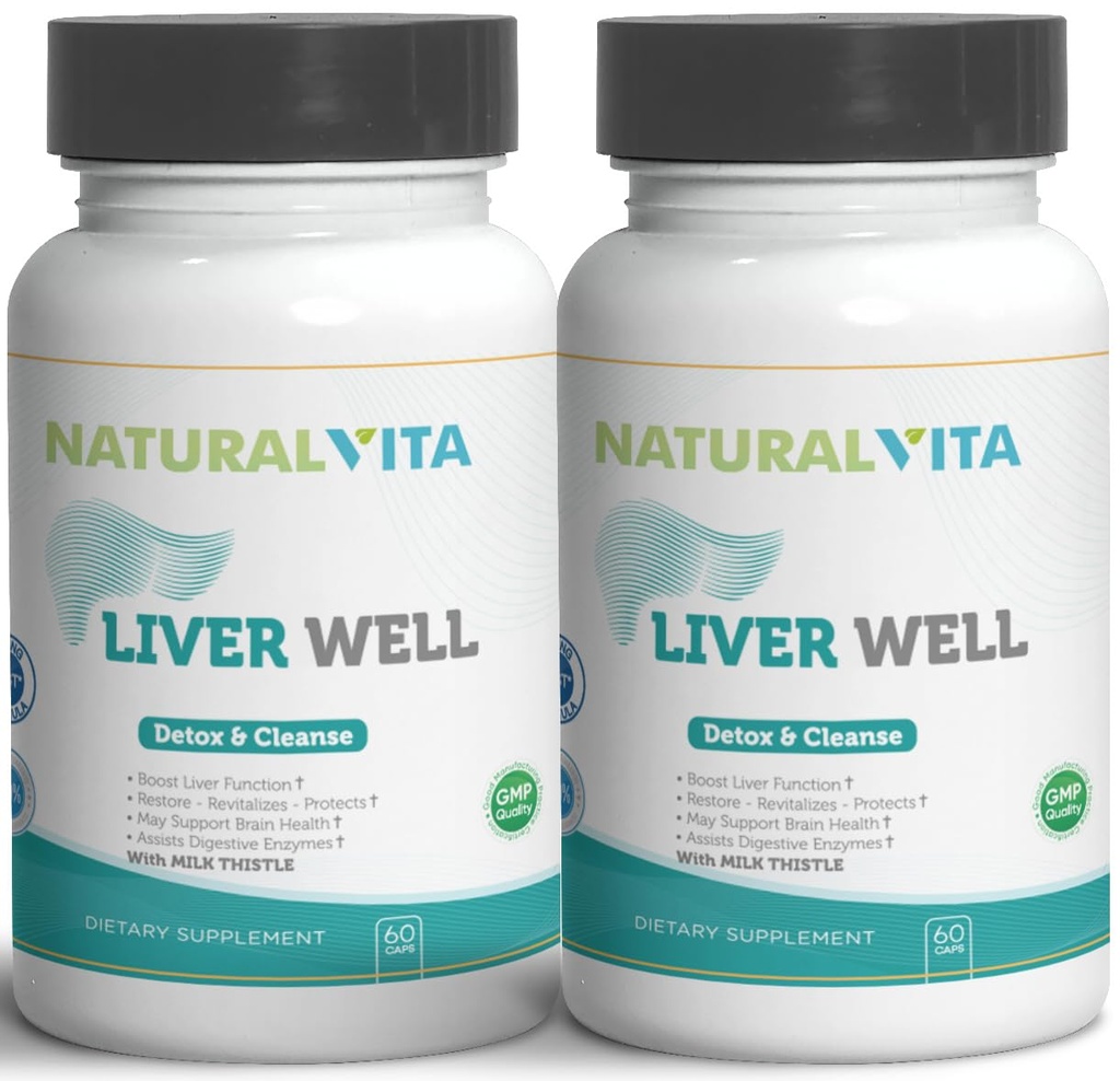 Liver Well (2) Cleanse, Metabolic Support Dtox - Liver Supplement for Liverwell Health with Milk Thistle Extract