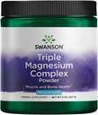 Swanson Triple Magnésium complexe poudre 400 mg 8 oz Pwdr