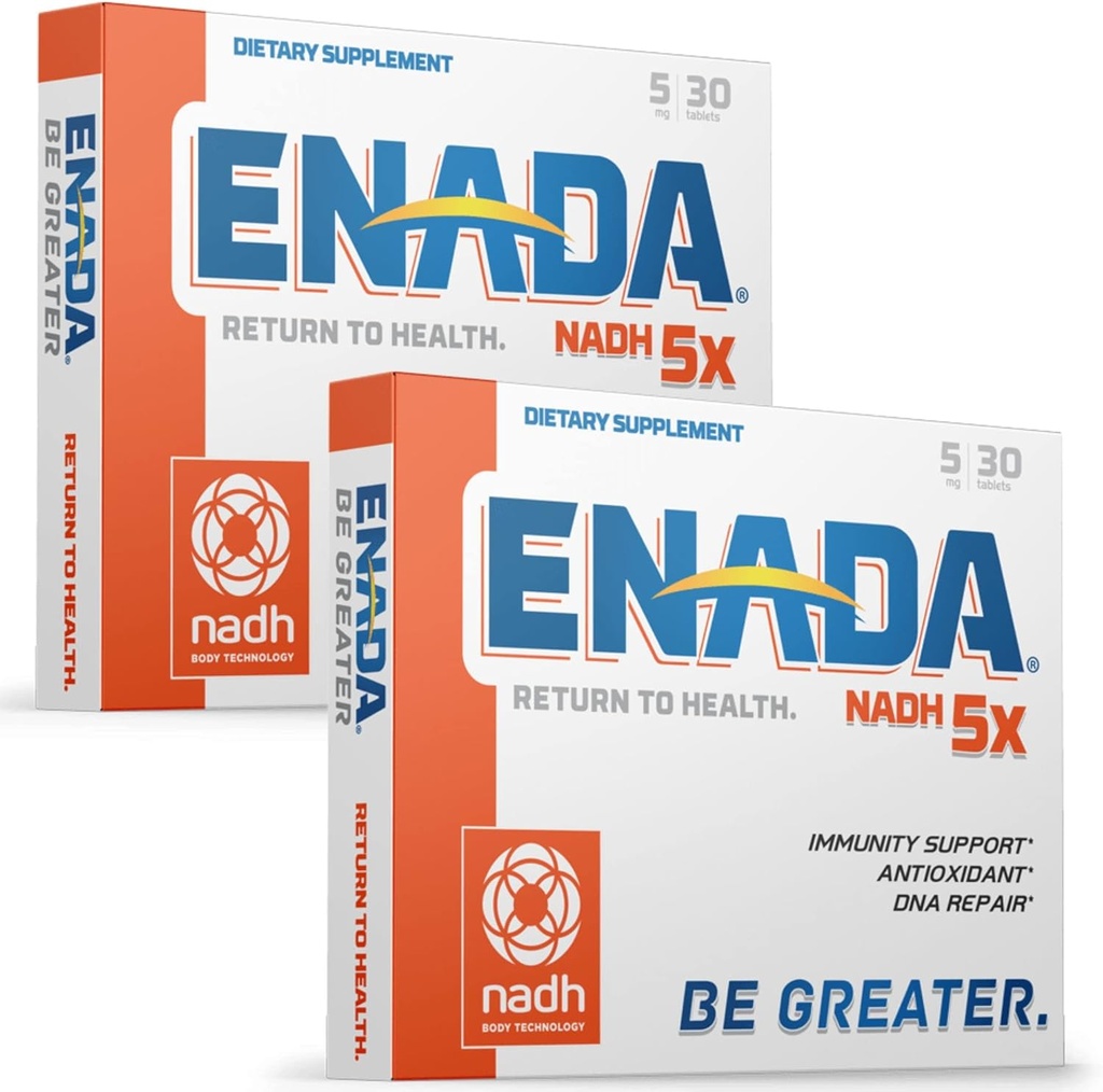ENADA Nouveau supplément 5MG NADH (réduit NAD) Plus efficace que NMN , supplément d'énergie naturelle qui soutient l'immunité, la réparation de l'ADN, l'antioxydant , sert comme...
