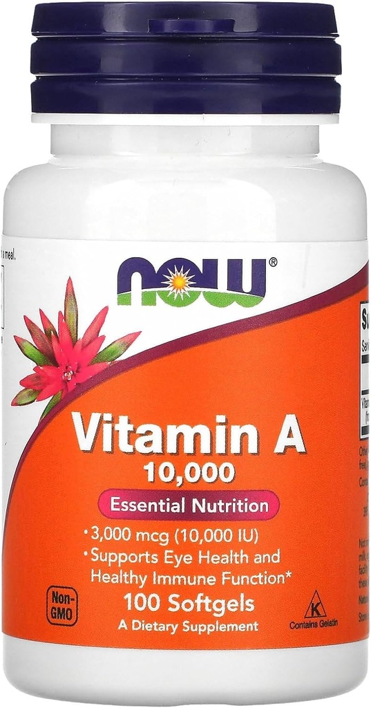 Alimentations Vitamine A 10 000 UI 100 gels