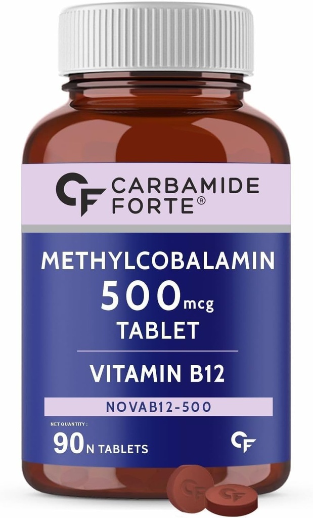 Rise générique .Vitamine B12 Comprimés 500mcg - Forme active de méthylcobalamine B12 Supplément pour les hommes et les femmes - 90 Comprimés de Veg, Nautral