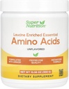 SuperNutrition Acides aminés essentiels enrichis en L-Leucine, L-Lysine, L-Thréonine et L-Isoleucine, non aromatisés, 10,58 oz (300 g)