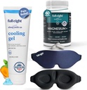 Sleep & Comfort: Magnésium+ 500 MG pour le sommeil profond 60 Caps, Gel de refroidissement à action rapide Rub pour le confort apaisant 4 oz & 3D Light Blocking Masque de sommeil One Size