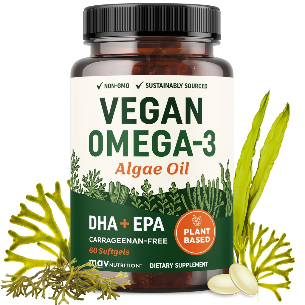 Végétalienne Oméga 3 Huile d'algues Basée sur une plante DHA EPA.
