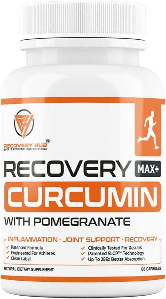 Recovery MAX+ Turmeric/Curcumin Supplement - Supporte le cœur, le cerveau, le système immunitaire, les articulations, le foie, la santé des colonies – Formule brevetée - Jusqu'à 285x Plus Absorption - Sans gluten + Vegan - 60 Capsules