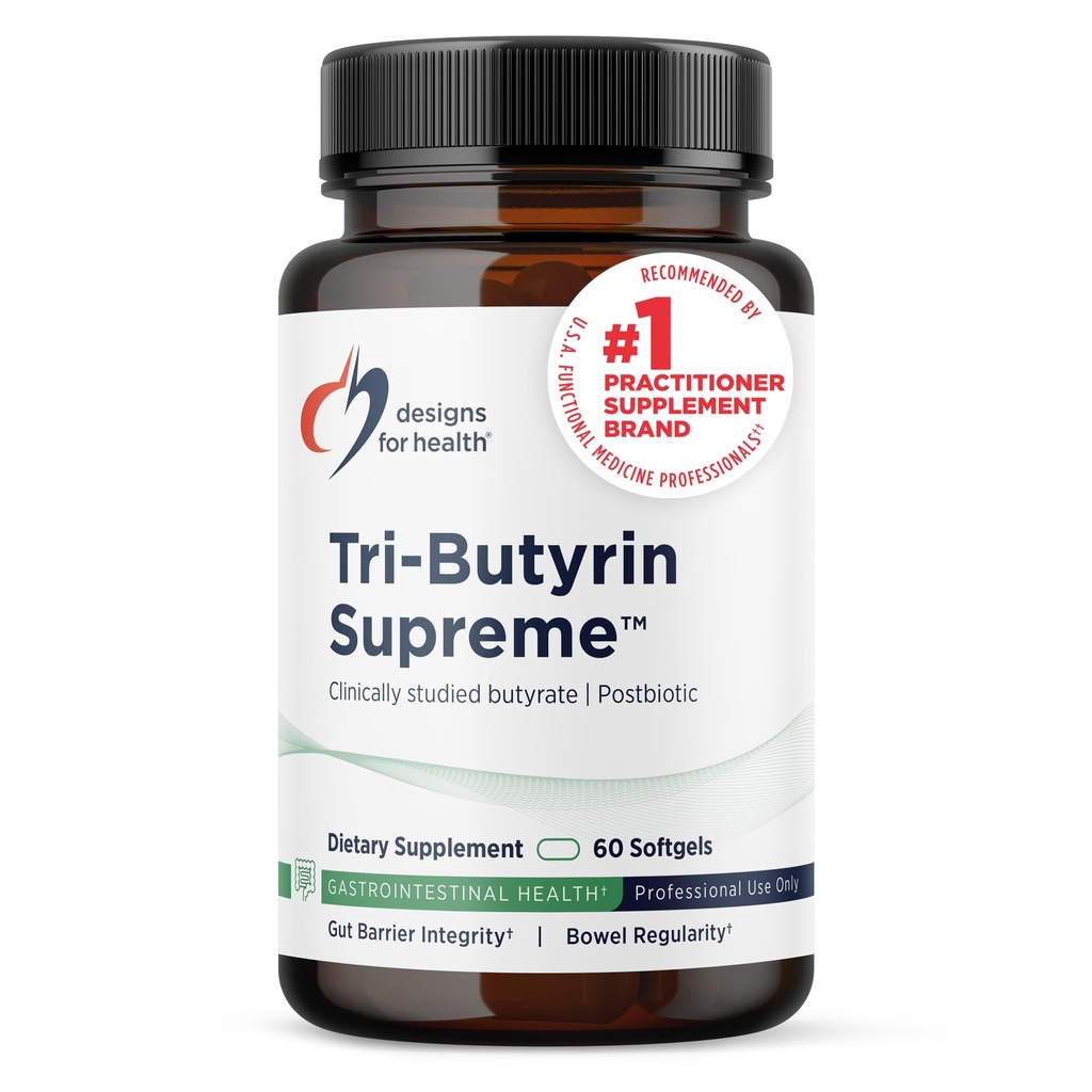 Conceptions pour la santé Tri-Butyrine Supreme - Acides Butyriques 3-en-1 (Butyrate) Postbiotiques pour Gut Health & Gut Permeability Support - Supplément d'Hommage à l'innovation odor-minimisante (60 Softgels)
