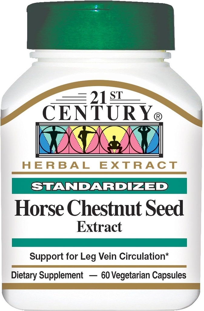 21st Century Horse Chestnut Extract, Standardized, 60 Vegetarian Capsules (300 mg per Capsules)