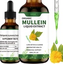 Liquid Drops with Mullein Leaf, Mullein Drops for Lungs Organic Respirative Booster Alcohol Free, Lung Cleanse for Immune and Respiration Health Support, Blanc