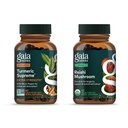 Gaia Herbs Turmeric Supreme Extra Strength - Supports Occasional Discomfort* 60 Phyto-Caps & Reishi Mushroom - Adaptogen Herbal Supplement for Longevity Support* - 40 Phyto-Caps (2 Pack)
