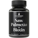 Saw Palmetto + Biotin Advanced 2-en-1 Combo pour la croissance des cheveux. Capsules végétaliennes supplément avec extrait de palmet de scie naturelle + 10000mcg Biotin. Perte de cheveux et pilules de repousse pour les hommes et les femmes. Bloceur DHT
