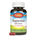 Carlson Magnesium Soft Chews 125 mg Relaxation musculaire très absorbante et santé globale - Berries et crème de crème - 40 légumes molles
