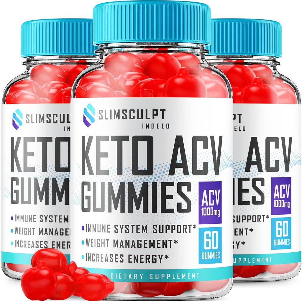 (3 Pack) Slimsculpt Keto ACV Gummies - Formule avancée Slim Sculpt Keto Plus ACV Gummies vinaigre de cidre de pomme Keto Slimsculpt ACV Gummies Dietary Supplément Avis Hommes Femmes (180 Gummies)