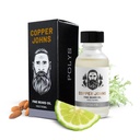 Johns de cuivre huile de barbe premium pour les hommes - Formule naturelle avec huile de jojoba et de ricin - Hydratant de barbe non grasse légère - Adoucit, Hydrates et Tames Frizz - Polys-Bergamot & Cherry Almond 1 oz