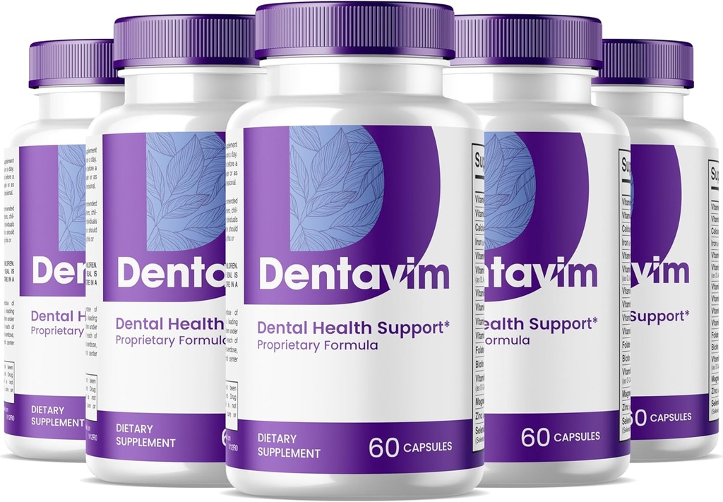 (5 Pack) Dentavim Capsules - All Natural Care for Teeth and Gums - Dentavim Dental Health Formula - Maximum Strength, Vitamin & Minerals for Overall Oral Protection, Denta Vim Advanced