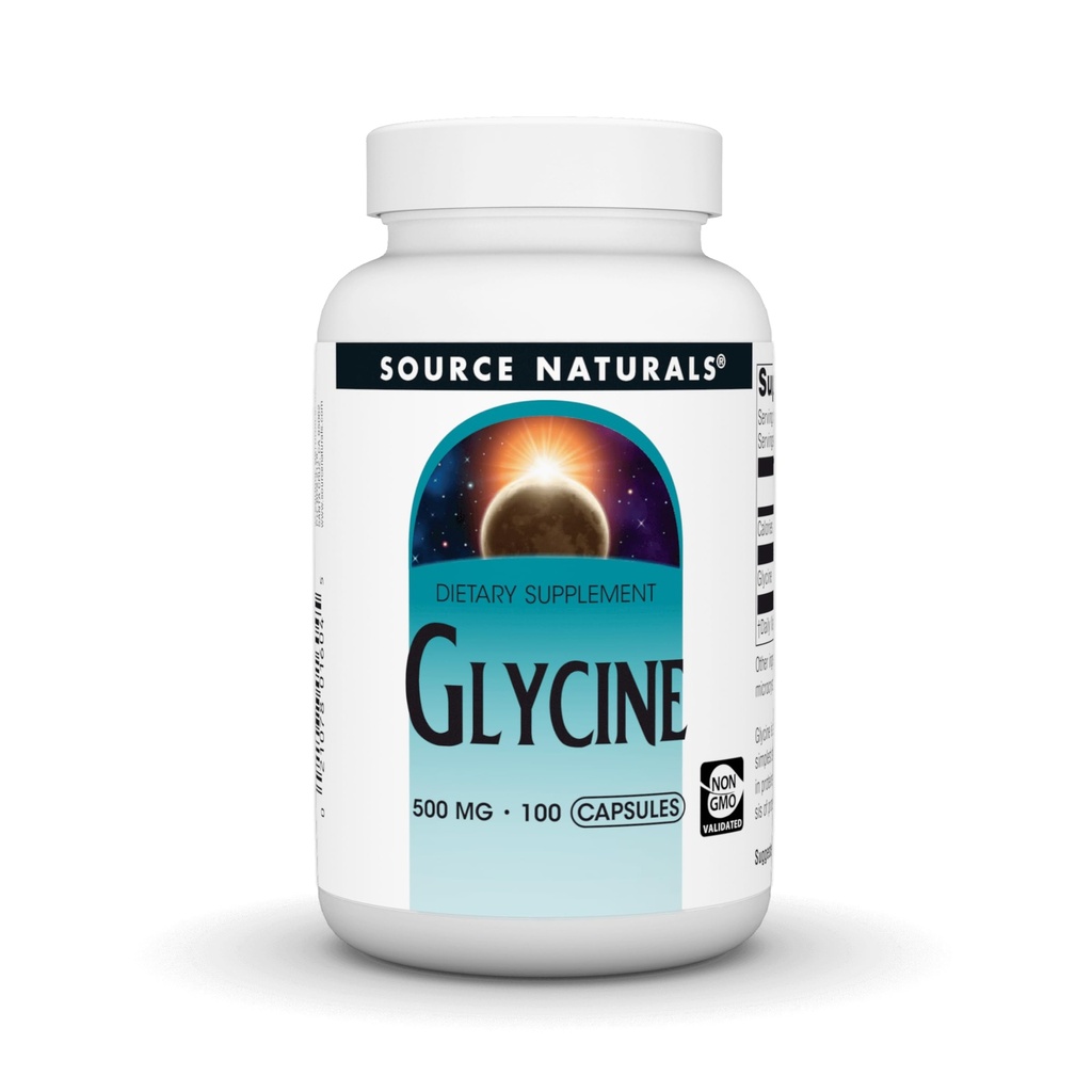 Source Naturals Glycine, Dietary Supplement - 500 mg - 100 Capsules