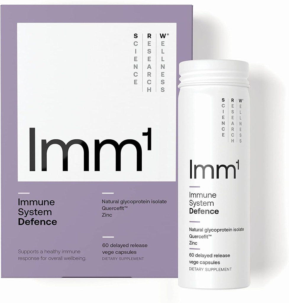 SRW Imm1 Defence (en anglais seulement) soutient le système immunitaire Santé (en anglais seulement) 60 capsules de légumes Supplément pour la réponse immunitaire (en anglais seulement) Contient de l'isolat naturel de glycoprotéine (Muno-IgYTM) et de la Quercetine