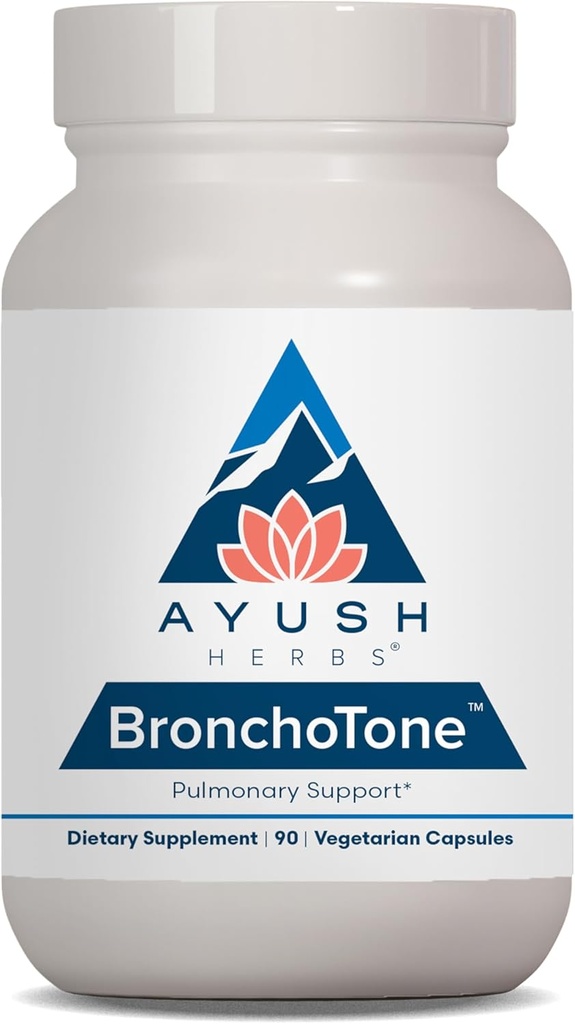 Ayush Herbs Bronchotone - Bronchial Support, Respiratory and Immune-Support Support Supplement for Women & Men, Adults, Pulmonary Care Supplement - 90 Vegetarian Capsules (1 Count)