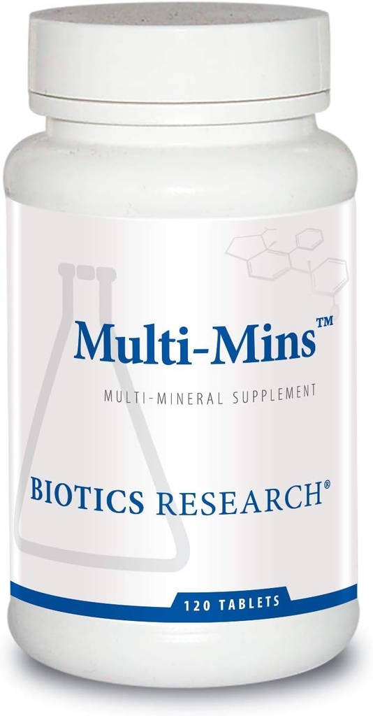 Biotics Research Multi-Mins (Potent Mineral Combination) Bioavailable Multi Mineral Supplement with Mineral Chelates and Whole Food Trace Minerals. Magnesium, Chromium, Iodine (120 Tablets)