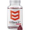 MTN OPS Vitamine D3 K2 Gummies, 5000 UI Vitamine D3 et Vitamine K2 MK7, naturellement sans gluten avec saveur de fraise naturelle, 60 Gummies molles, 60 portions par contenant