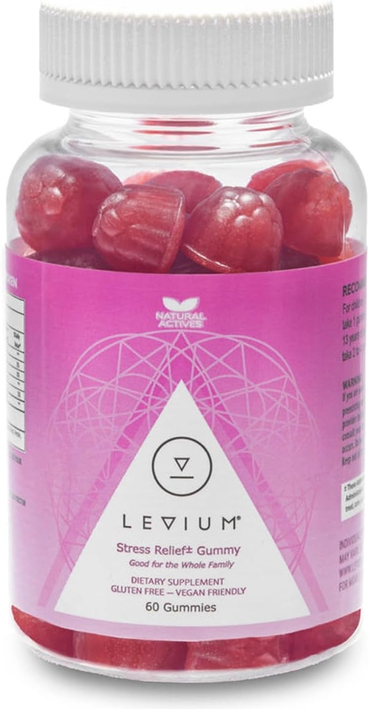 Levium Calmer le stress Gummies de soulagement de l'humeur naturelle booster supplément de vitamine.