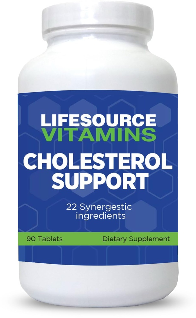 LifeSource Vitamines Soutien au cholestérol - 28 Tous les ingrédients naturels synergiques - Soutien au cholestérol et au triglycéride Cela peut améliorer la santé cardiaque et cardiovasculaire90 comprimés