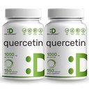 Quercetin 1000mg par portion (2 pack) ► 300 capsules, des flavonoïdes à haute biodisponibilité, des tests de tiers, soutient un système immunitaire sain, non-OGM, sans gluten