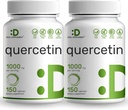 Quercetin 1000mg par portion (2 pack) ► 300 capsules, des flavonoïdes à haute biodisponibilité, des tests de tiers, soutient un système immunitaire sain, non-OGM, sans gluten