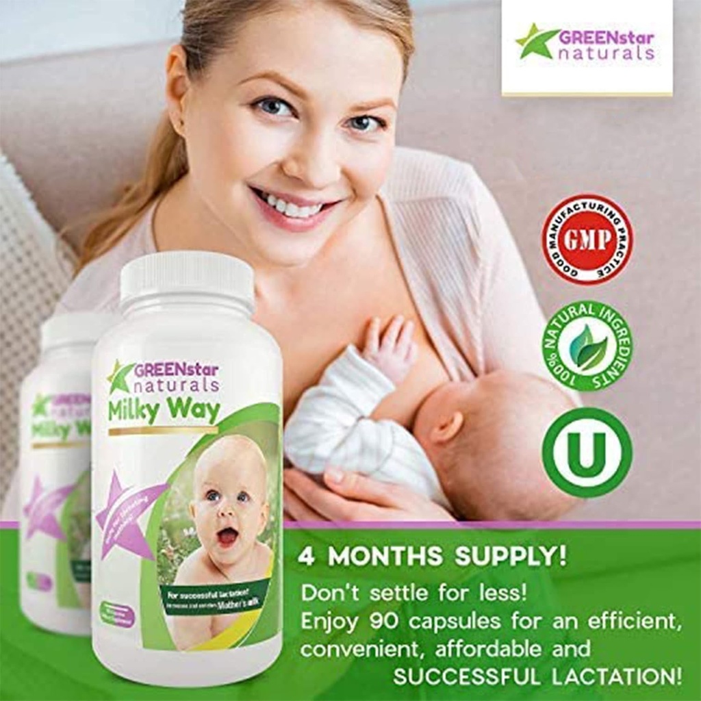 Supplément d'allaitement Soutien à l'allaitement pour l'augmentation du lait maternel, supplément d'allaitement Capsules avec le chardon de lait Graines Fenugreek organiques, Moringa Poudre, Vitamine postnatale Pour les mères.