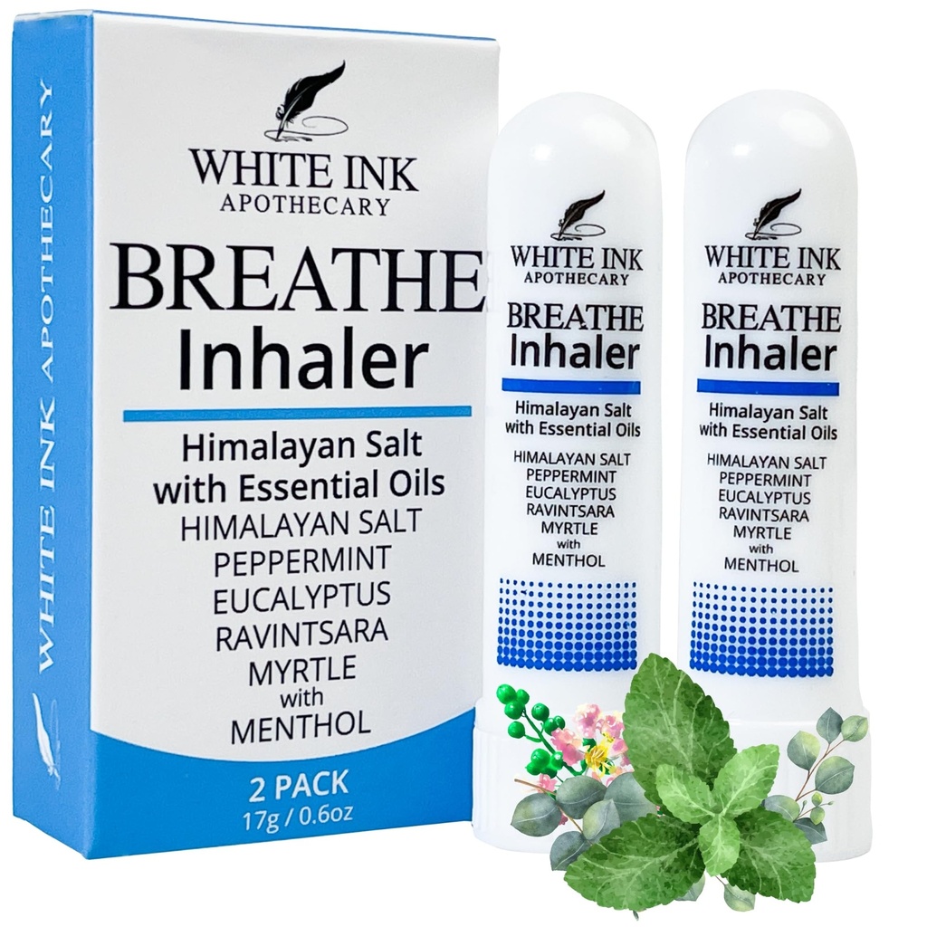 Encre blanche Respiration d'huile essentielle naturelle Inhalateur Eucalyptus menthe poivrée Congestion d'allergies Focus d'aromathérapie Sinus Relief (2)