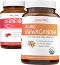 Économisez 4 $ (11 % de rabais) - Acheter Duo Synergy de la Nature - Berberine (60 capsules) - Poudre de racine de l'Ashwagandha biologique 1350mg Servir (120 comprimés) Aide naturelle