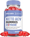 Laboratoires justifiés Microbio Keto ACV Gummies Extreme 2000MG Micro Bio Keto Gummies Vinaigre de cidre de pomme formulé avec du jus de pomme de grenade Poudre B12 Vegan Non OGM 60 Gummys