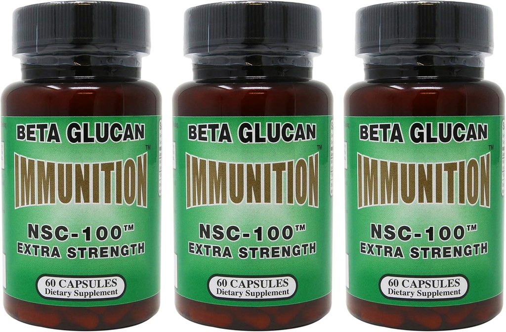 Nutritional Scientific Corporation Immunition NSC 100 Extra Strength MG Beta Glucan - 60 Compte (3 Pack)