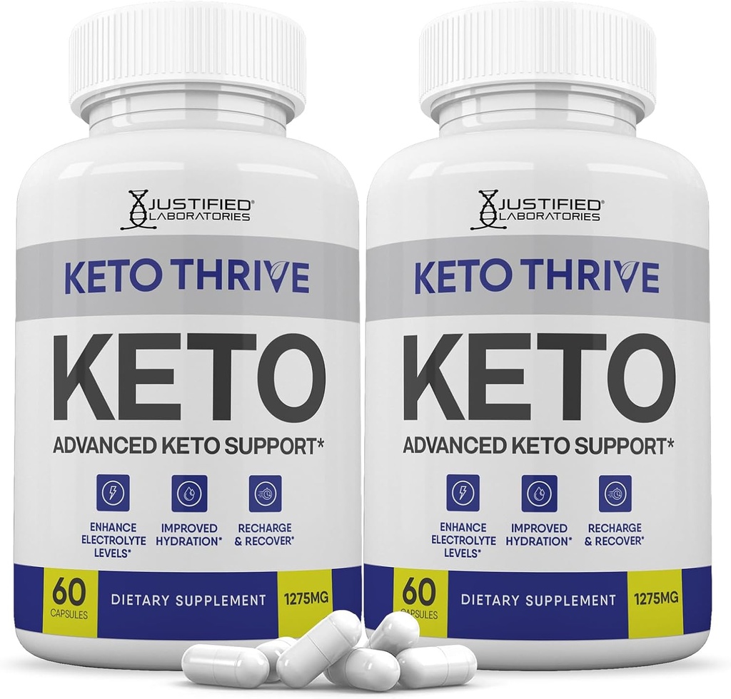 (2 Pack) Keto Thrive Keto ACV Pills 1275MG Keto Support Blend Capsule Alternative to Keto ACV Gummies Formulated with Apple Cider Vinegar Extra Virgin Olive Oil Powder Green Tea Leaf 120 Capsules