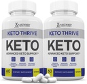 (2 Pack) Keto Thrive Keto ACV Pills 1275MG Keto Support Capsule de mélange Alternative à Keto ACV Gummies Formulé avec vinaigre de cidre de pomme Extra vierge huile d'olive poudre Feuille de thé verte 120 Capsules
