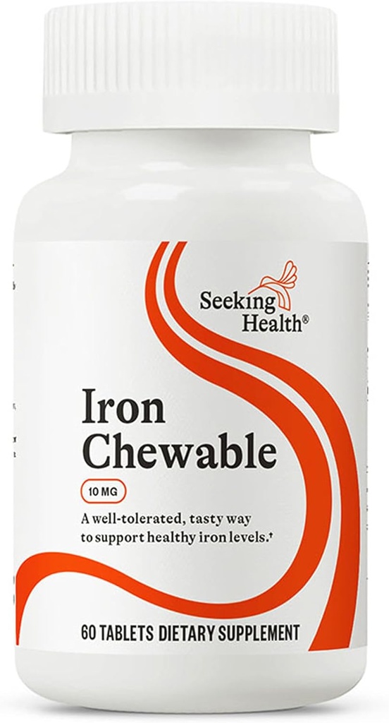 La recherche de la santé Iron Chewable - supplément minéral pour soutenir le métabolisme sain - supplément aide la fonction musculaire chez les hommes et les femmes - supplément de soutien énergétique - 10 mg, 60 comprimés