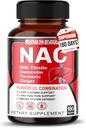 Nac Supplement N-Acetyl-L-Cysteine - Enhanced with Milk Thistle + Quercetin for Optimal Immunity, Respiratory, Liver Wellness (180 Count (Pack of 1))