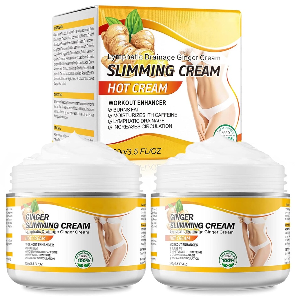 2PCS VOGSIG Ginger Slimming Crème - Anti cellulite, Fat Burning, Resserrement & Hydratant, 1 oz chacun