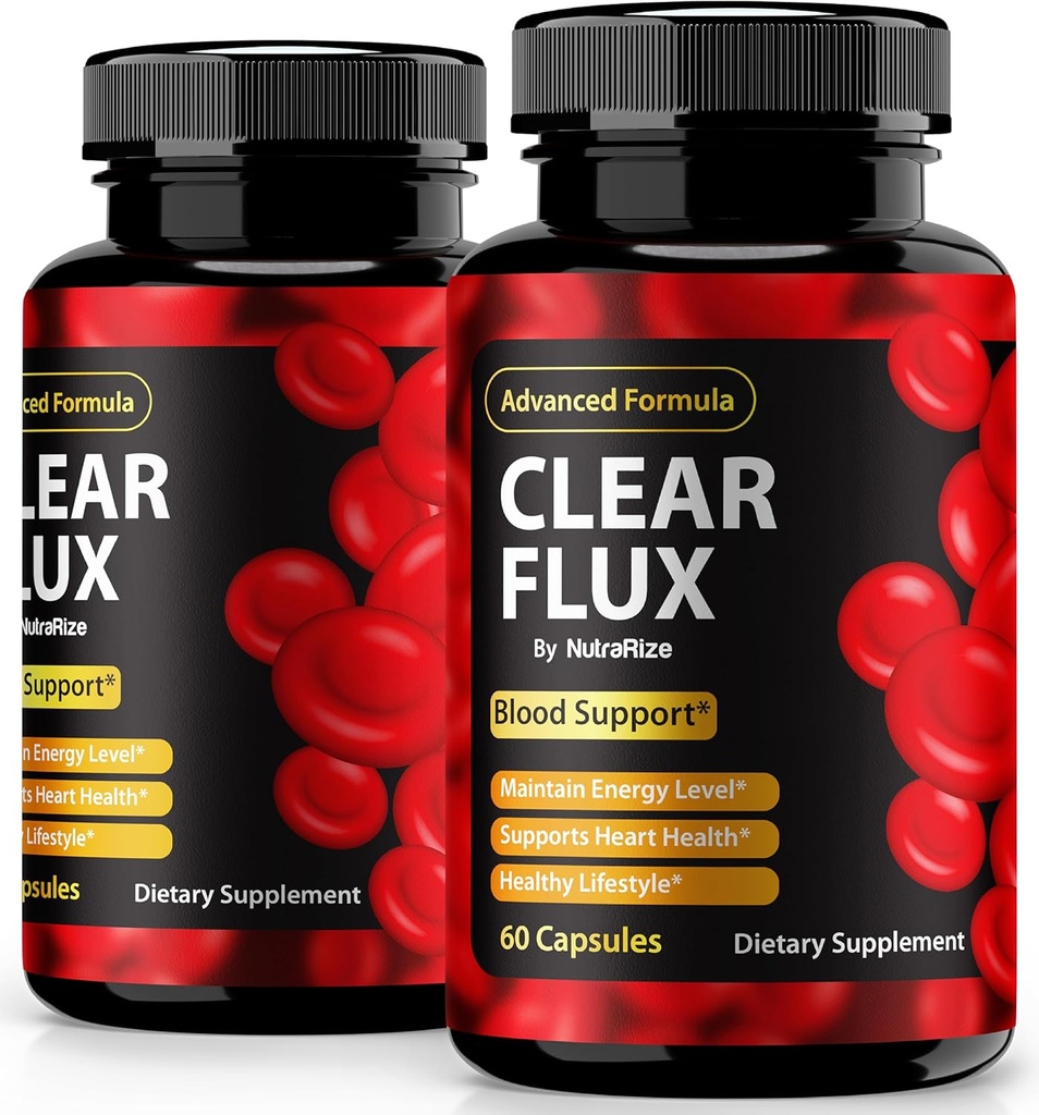 (2 Pack) pilules de flux clair, capsules officielles de flux clair, soutien tout naturel, soutien premium pour maintenir des niveaux stables et une circulation saine, examen de santé de flux clair naturel (120 capsules)