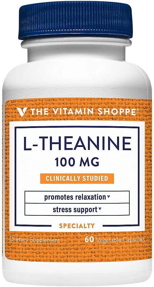 La vitamine Shoppe L-Theanine 100MG, ingrédient étudié cliniquement, soutient la relaxation et le stress (60 capsules)