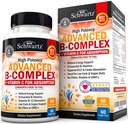 Complexe vitamine B avec vitamine C pour absorption maximale - méthylcobalamine b12 et supplément folique folate - B1 B2 B3 B5 B6 B7 B9 pour l'énergie immunitaire et le système nerveux - non-OGM, 60 nombre