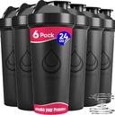 6 PACK, Bouteilles Shaker avec fouets filaires pour mélanges protéiniques