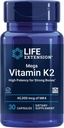 Prolongation de vie Mega vitamine K2 haute puissance pour les os forts, cliniquement étudié 45 mg K2 Posologie, favorise la densité osseuse saine, sans gluten, non-OGM, 30 capsules