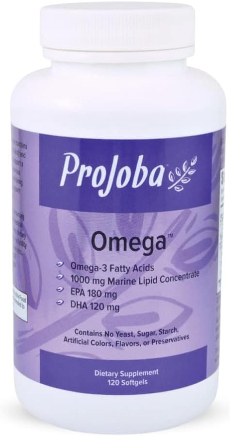 Youngevity Projoba OmegaTM - 1000 mg Omega-3 - Haute capacité - 180 EPA et 120 DHA pour promouvoir la santé cérébrale et cardiovasculaire -120 Softgels (paquet de 1)
