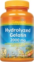 Thompson Hydrolyzed Gélatine 2000mg - Capsules de gélatine de boeuf, collagène, protéines et calcium d'origine bovine pour les femmes et les hommes, absorption accrue - 60 comprimés