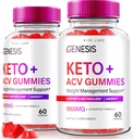 laboratoires de taille - Genesis Keto Keto+ACV Gummies, supplément pour la perte de poids avancée, tous naturels Extreme 2000mg Gummies (120 Gummies)